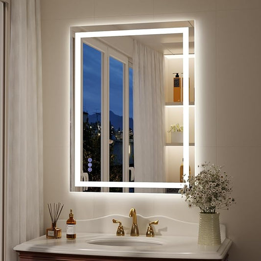 30"x 22" LED Bathroom Mirror, Wall Vanity Mirrors by Unknown