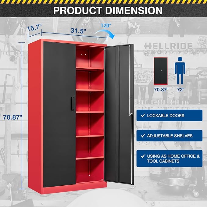 Metal Storage Cabinet-71” Tall Steel File Cabinets - Image 3