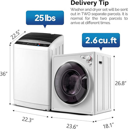 ROVSUN 2.6CuFt Clothes Dryer and 25LBS Full-Automatic Washing Machine Set - Image 3