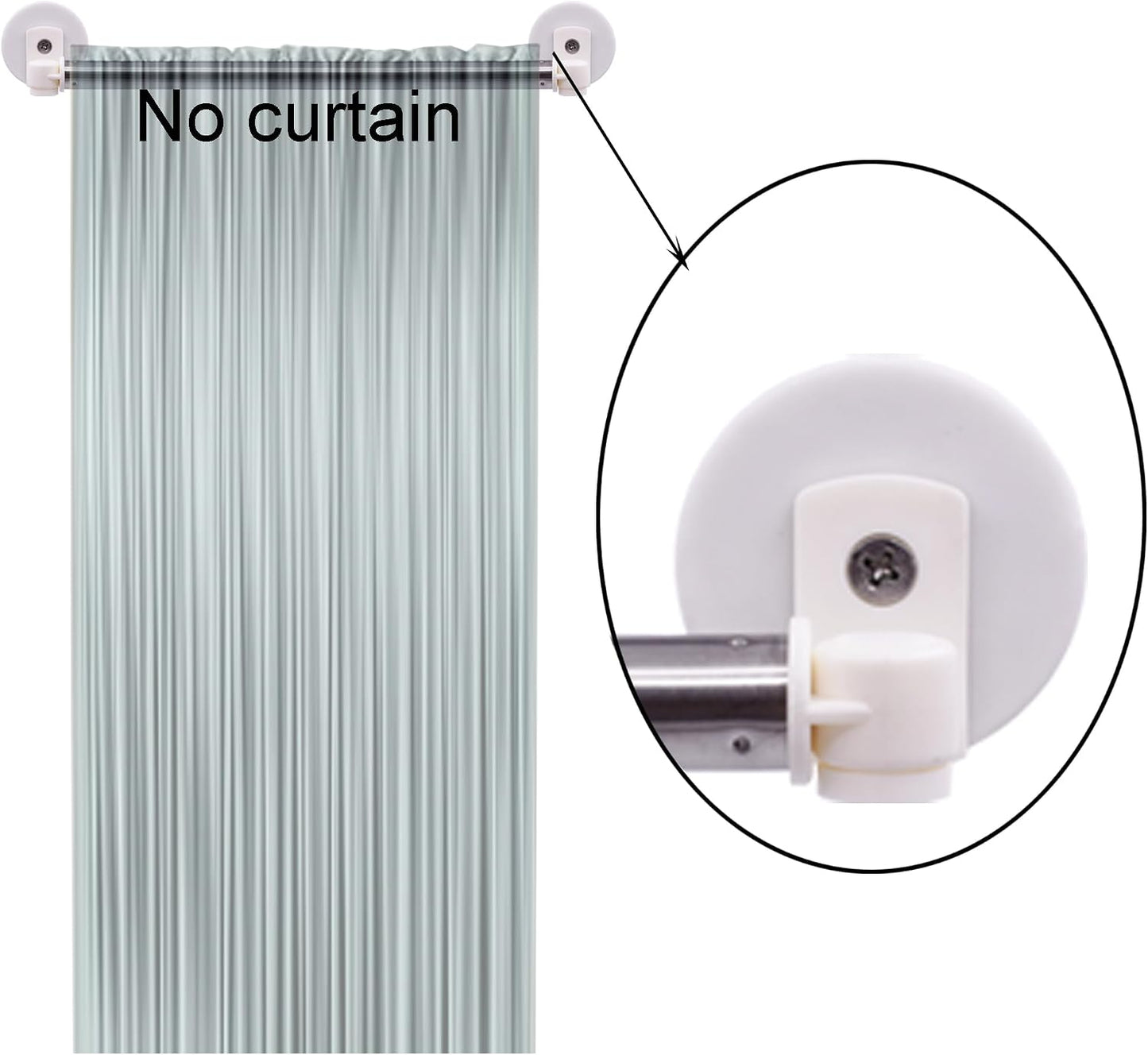 YYST Type A 39.5" Magnetic Curtain Cafe Sash Rod to Fit French Door, Panel Door,NO Marks (White-1)