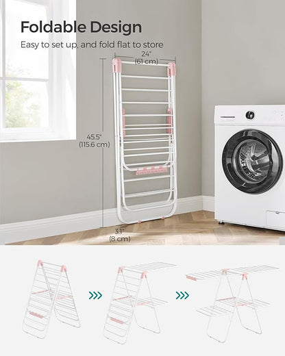 SONGMICS Clothes Drying Rack, Foldable 2-Level Laundry Drying Rack, - Image 7