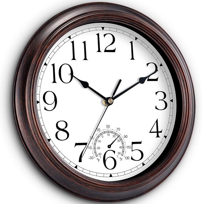 KECYET 12 Inch Outdoor Wall Clock - Image 2