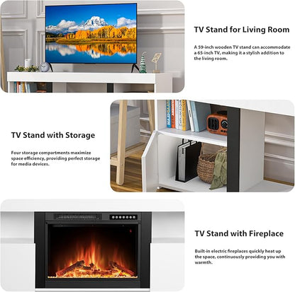 59" Electric Fireplace TV Stand - Image 5