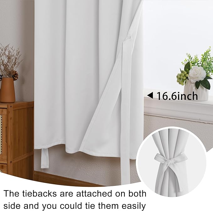 JIUZHEN Short Curtains Kitchen Half Window Blackout Curtains - Image 6