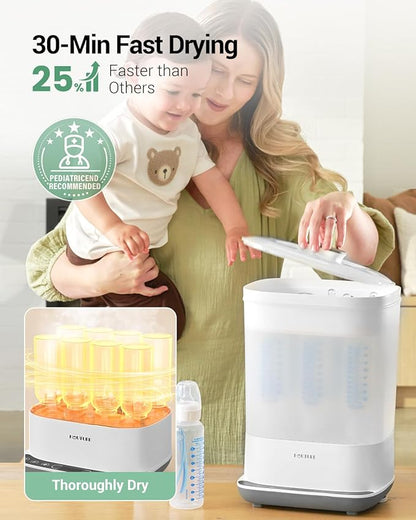 HAUTURE Bottle Sterilizer and Dryer, 6-in-1 Baby Bottle Sterilizer, 10 Bottles - Image 3