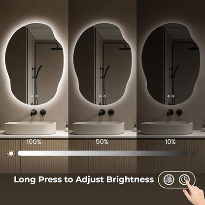 LED Bathroom Mirror with Lights, Asymmetrical Irregular Backlit Vanity Mirror - Image 5