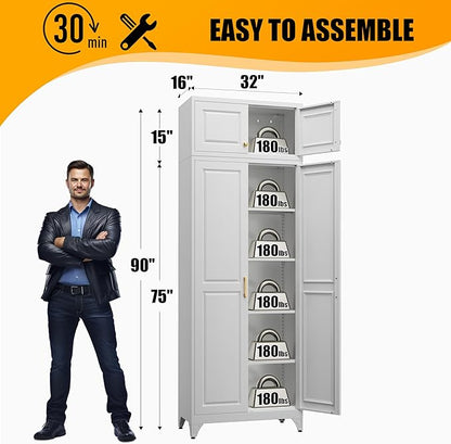 Kitchen Pantry Storage Cabinets, Utility Kitchen Cupboard, Large Steel Cabinets - Image 3