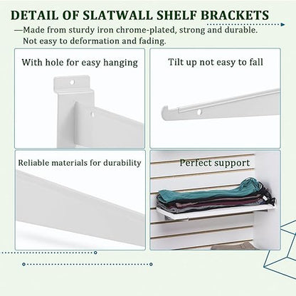 AYAYGD 10 Pack Slatwall Knife Shelf Bracket, 8 inch Slatwall Bracket - Image 3