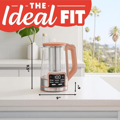 Gourmia Electric Programmable Glass Kettle – 1.7L Temperature Control Tea & - Image 9