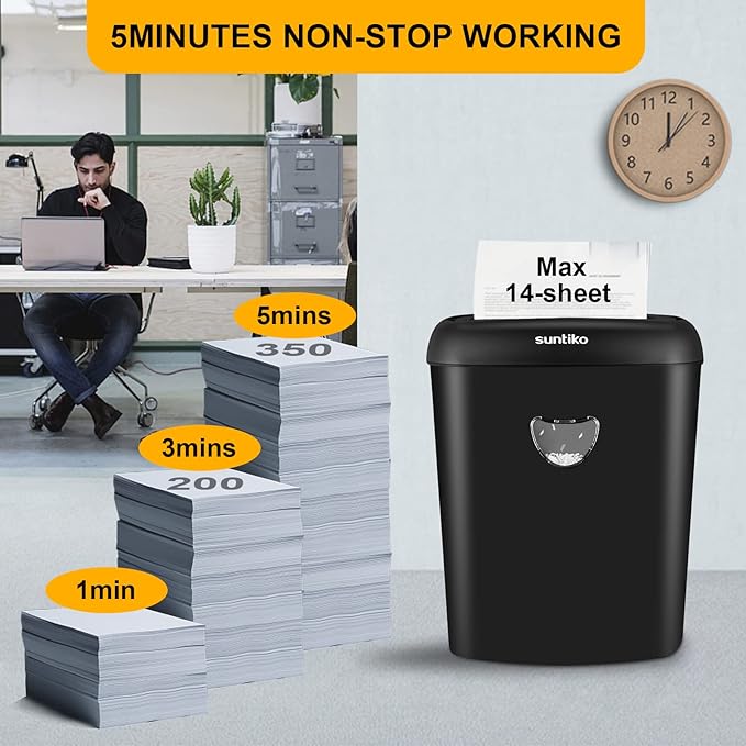 14 Sheet Cross Cut Paper Shredder - Image 4