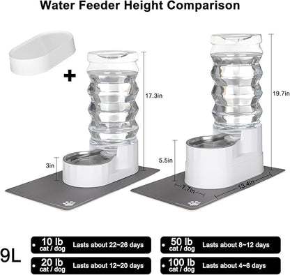 RIZZARI Large Water Dispenser for Dogs: 9L Automatic Stainless Steel Gravity - Image 4