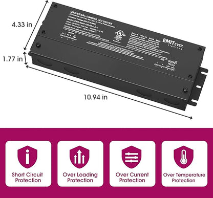 EMITEVER 192W Dimmable LED Driver, 24V 5-in-1 Dimmable Power Supply, 2-Channels - Image 3
