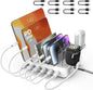 Charging Station for Multiple Devices, 75W 6 Port Multi USB C Fast Charger by ENRIPRT