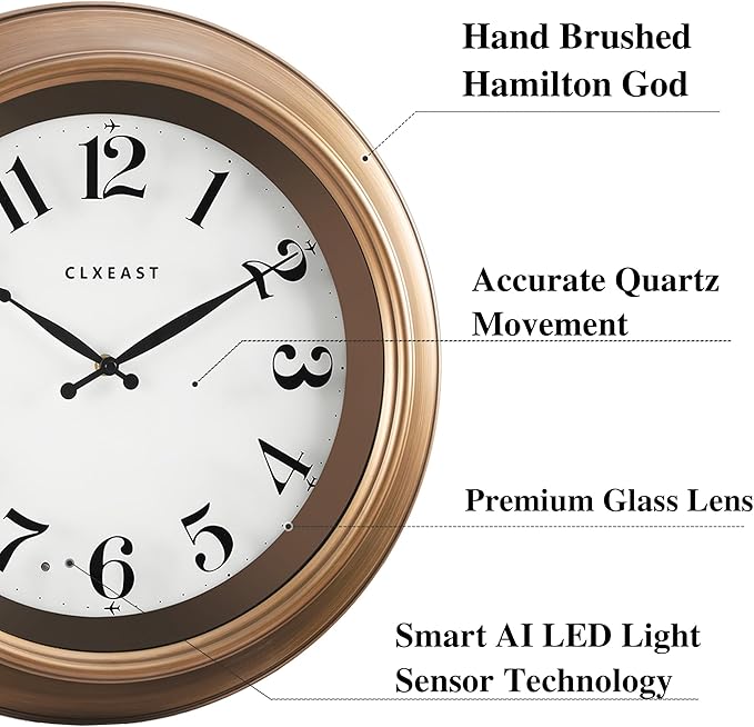 CLXEAST 18 Inch Glow in The Dark Wall Clocks - Image 3