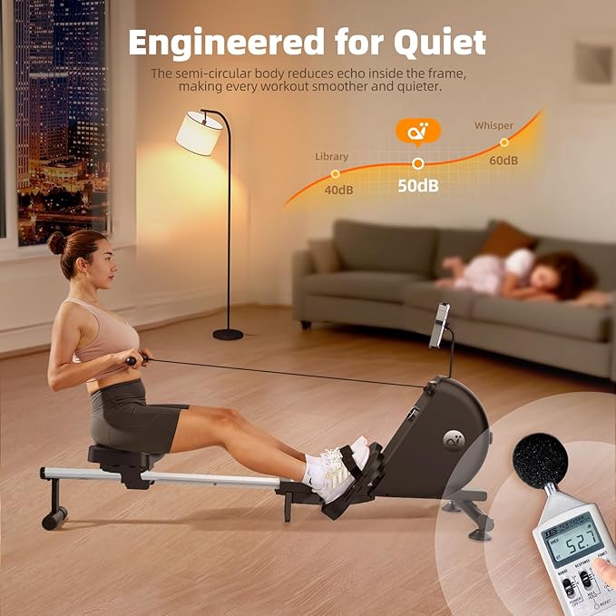 Rowing Machine for Home, Foldable Magnetic Rower - Image 7