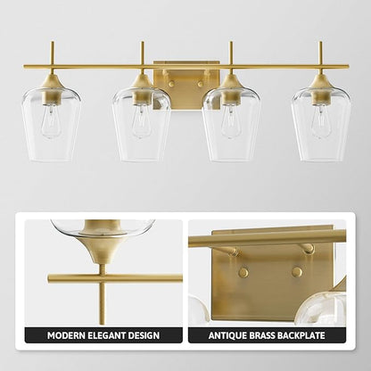 VONLUCE Bathroom Vanity Light, 4 Light Bathroom Light Fixture Over Mirror - Image 4