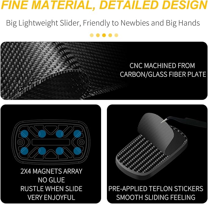 DjuiinoStar Silent Fidget Slider, CNC Machined Push Slider, Big&Lightweight - Image 5