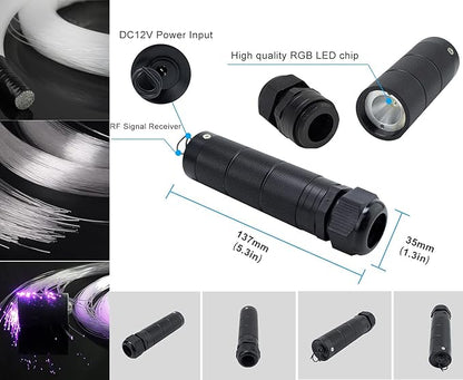 AZIMOM Car Use 6W RGBW 150pcs 0.03in 6.5ft Fiber Optic Lights Starlight Ceiling - Image 3
