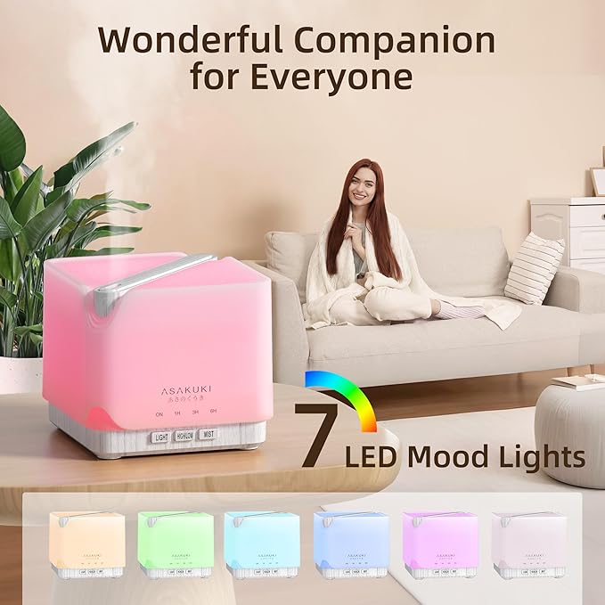 ASAKUKI 700 ml Premium Essential Oil Diffuser, 5 in 1 Ultrasonic Aromatherapy - Image 5