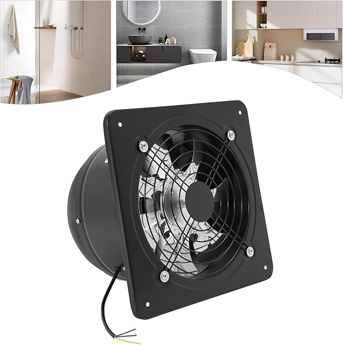 XUFOPLY 9.84 Inch Exhaust Fan, 110V 100W Wall Mounted Vent Fans 2600RPM Kitchen - Image 4