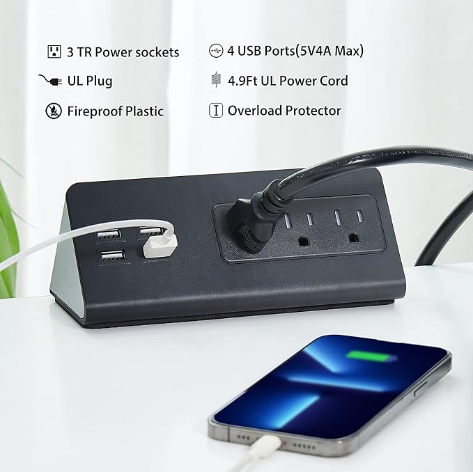 Desk Edge Mount Power Strips - Image 2
