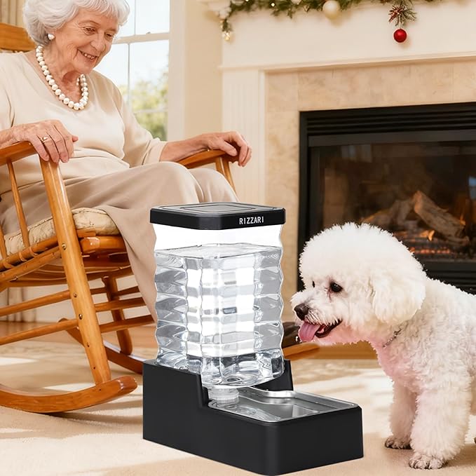 RIZZARI Stainless Steel Dog Dispenser: 8L Large Capacity Gravity Waterer - Image 6