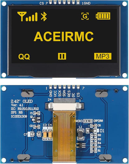 ACEIRMC 2.42 inch 128x64 OLED LCD Display Module SSD1309 7 Pin SPI/IIC I2C - Image 3