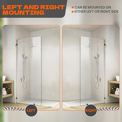 Bathroom Shower Door 20.5" W x 78.75" H, Frameless Fixed 3/8" Thick Clear - Image 7
