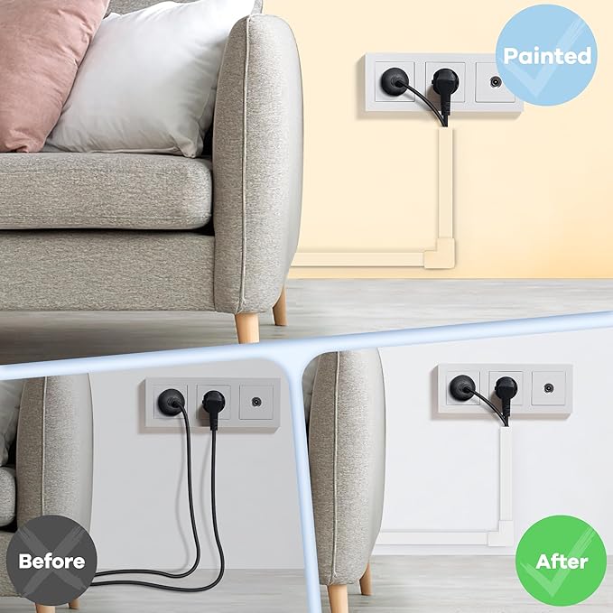 Cord Covers for Wires on Wall Extra-Long, 26.25ft TV Cord Hider Kit, Paintable - Image 6