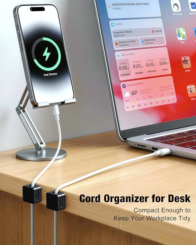 12 Pack Magnetic Cord Organizer Cable Clips, Compact Desk Cable Management Clips - Image 2