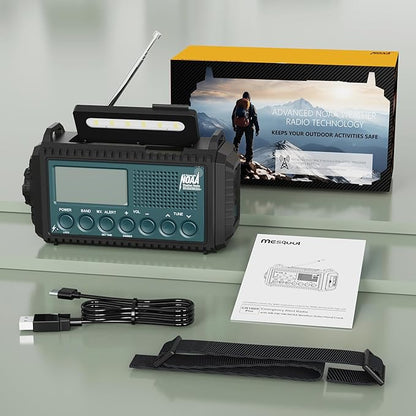 Emergency Weather Radio with AM/FM/NOAA/SW, 5 Ways Powered Solar Hand Crank - Image 8