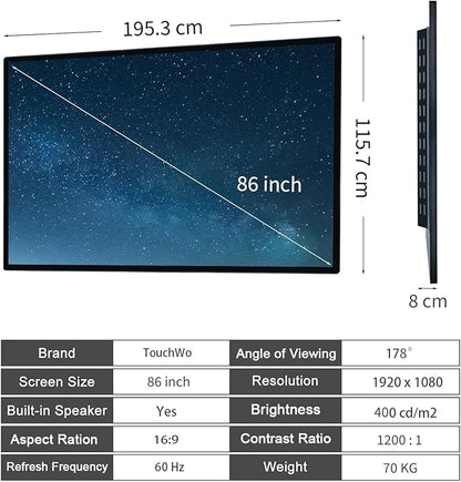 86" Touchscreen Monitor Smart Board, 4K Interactive Presentation Electronic - Image 7