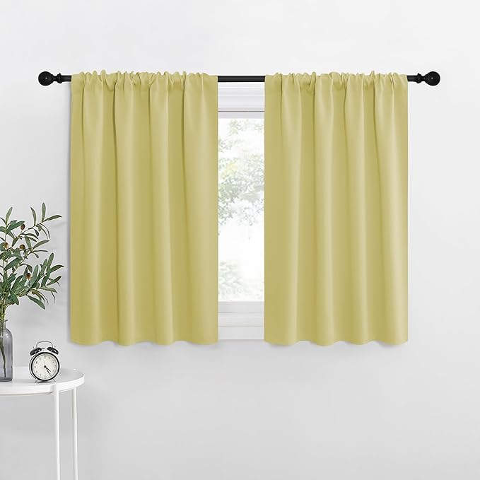 NICETOWN Blackout Curtains for RV Windows, Paler Yellow, 2 Panels, Room by NICETOWN