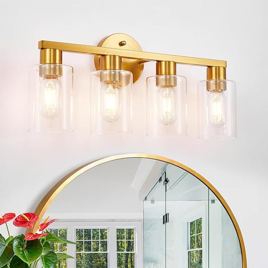 4 Light Gold Bathroom Vanity Light, Brushed Brass Bathroom Light Fixtures by HDASICBathroomVanityLightsDifferentcolorsanddifferentsizesofbathroomvanitylightsforyoutochoosefrom