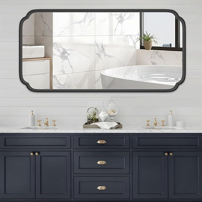 48 x 24 Inch Black Bathroom Vanity Mirror by FerytangeHome