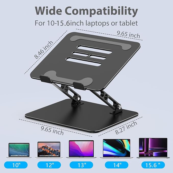 Adjustable Laptop Stand for Desk, Metal Foldable Laptop Riser Holder, Portable - Image 5