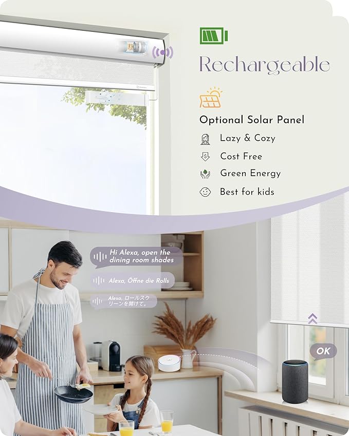 Graywind Motorized Solar Shades Light Filtering Mesh Shade Compatible - Image 3