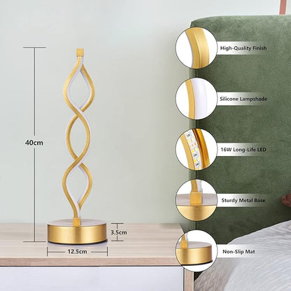 NUÜR Gold Infinity Spiral LED Table Lamp, Lamps - Image 7
