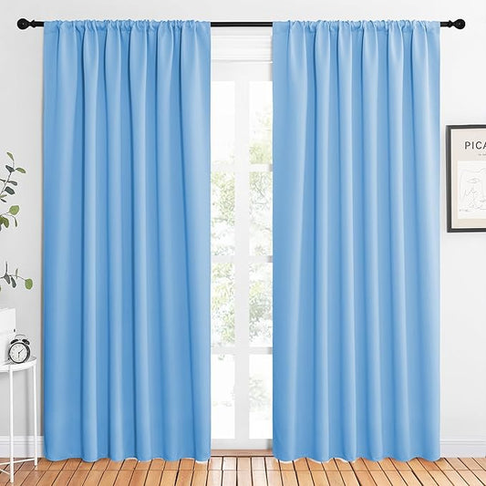NICETOWN 2 Panels Blackout Curtains, Rod Pocket Thermal Insulated Drapes 84 by NICETOWN