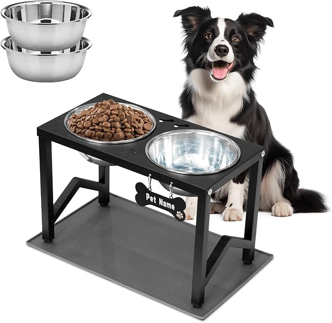 Elevated Dog Bowls, Metal Raised Dog Bowl Stand by FLODOMIXHOME