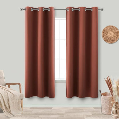 KOUFALL Rust Western Curtains for Bedroom 72 Inch Length 2 Panels Set Blackout by KOUFALL