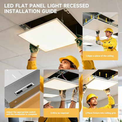 6 Pack 2x2 LED Flat Panel Light Drop Ceiling Office Fixture, Surface Mount Drop - Image 5