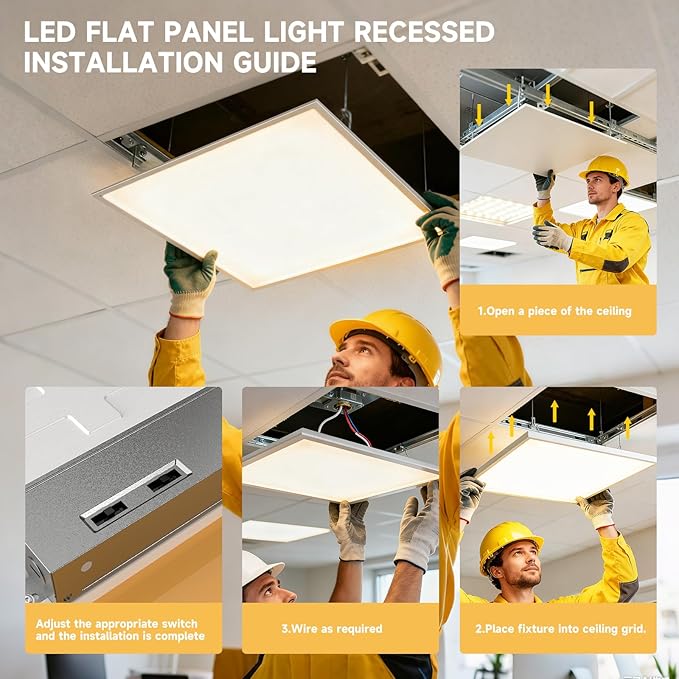 6 Pack 1x4 LED Flat Panel Light Drop Ceiling Office Fixture, Surface Mount Drop - Image 5