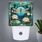 PODMemory Dragonfly & Flowers Stained Glass Night Lights Plug into Wall by PODMemory