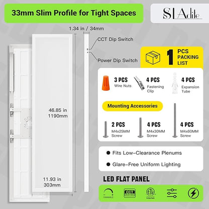 1x4 LED Flat Panel Light, Surface Mount Ceiling Light, 5CCT - Image 5