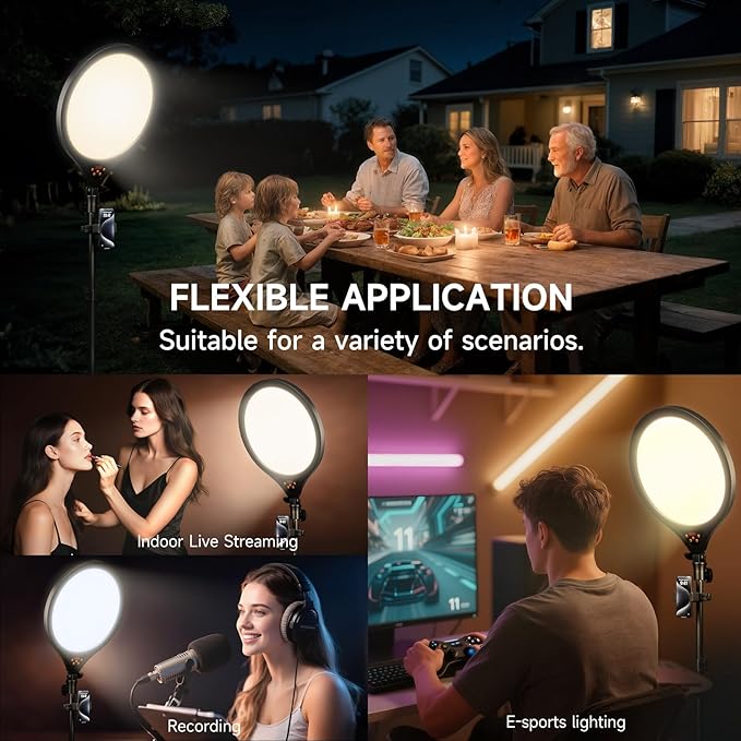 Ring Light Tripod for iPhone, Professional LED Ringlight for Video Recording - Image 7