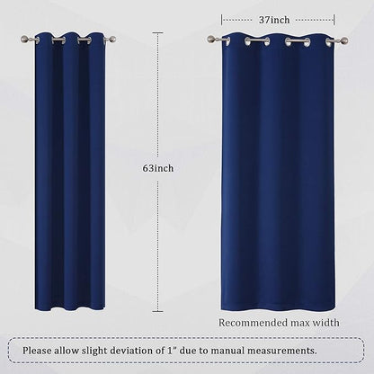 DUALIFE Navy Blue Blackout Curtains 2 Panels Set, Grommet Thermal Insulated - Image 6