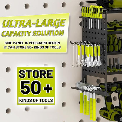 5 Layers Power Tool Organizer Wall Mount, Metal Cordless Tool Hanger Storage - Image 4
