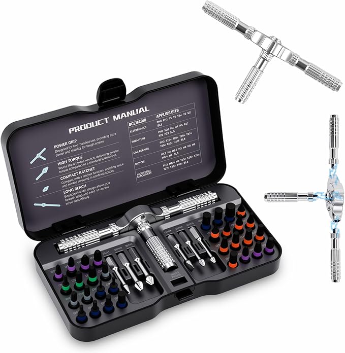 40-in-1 Magnetic Ratchet Screwdriver Set by DikTalk
