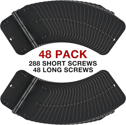 48 Pack Rounded Matte Black Door Hinges 3.5 Inch 5/8" Radius - Image 6